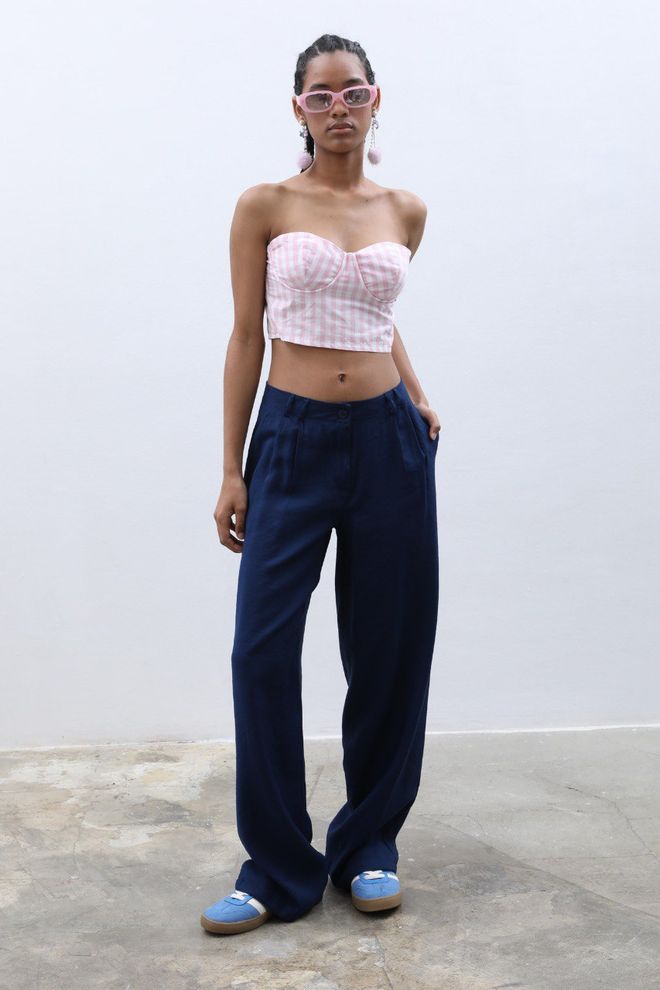 Sobe Istanbul Панталон Palazzo Тъмносин Дрехи на едро Официален