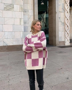 Hurtowa modelka nosi 17628 - Sweater - Pink, turecka hurtownia Sweter firmy Sobe