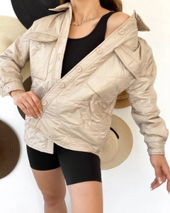 Un model de îmbrăcăminte angro poartă 29856 - Jacket - Beige, turcesc angro Sacou de Sobe