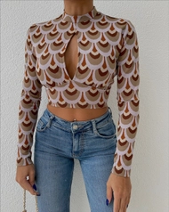 A model wears 32757 - Blouse - Lilac, wholesale undefined of Sobe to display at Lonca
