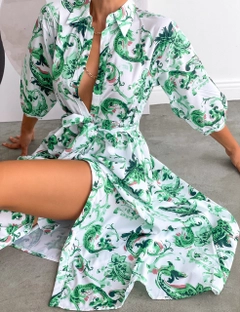 Модел на дрехи на едро носи 35404 - Dress - Green, турски едро рокля на Sobe