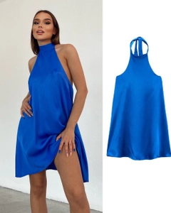 Ein Bekleidungsmodell aus dem Großhandel trägt 35254 - Dress - Saxe, türkischer Großhandel Kleid von Sobe