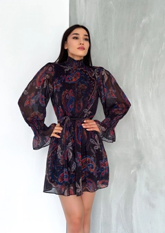 Ένα μοντέλο χονδρικής πώλησης ρούχων φοράει 47493 - Dress - Black, τούρκικο Φόρεμα χονδρικής πώλησης από Sobe
