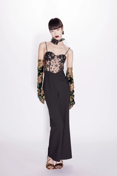 Ένα μοντέλο χονδρικής πώλησης ρούχων φοράει 47499 - Overalls - Black, τούρκικο Ολόσωμη φόρμα χονδρικής πώλησης από Sobe