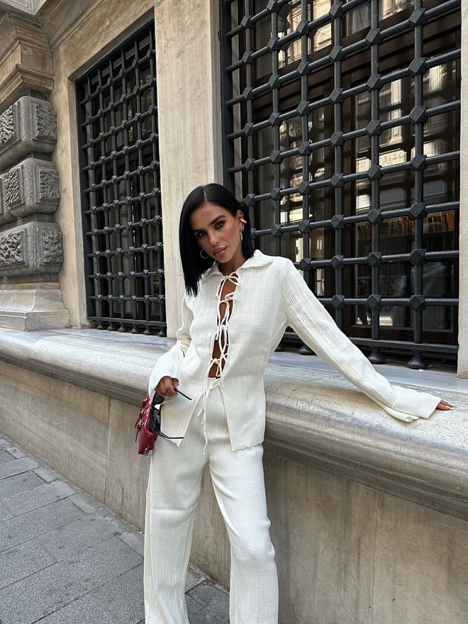 Ilia Traje De Punto Con Cuello De Polo Ropa al por mayor Casual