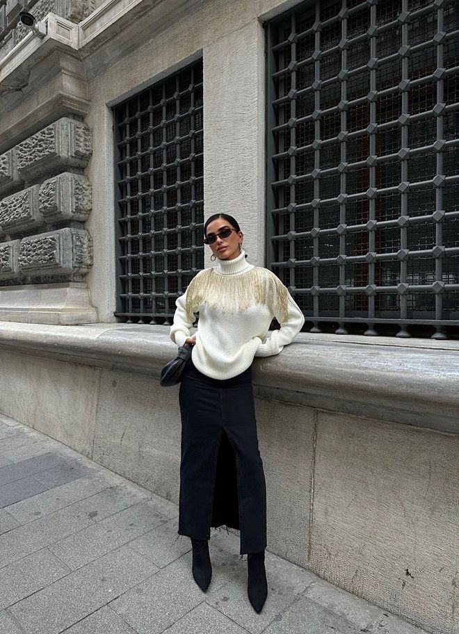 Sobe Istanbul سترة تريكو مهدب إكرو ملابس بالجملة غير رسمي