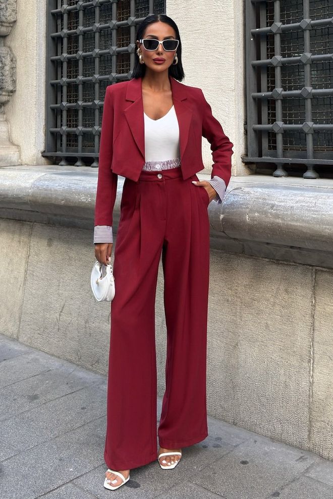 Sobe Istanbul Garni Detailliertes Crop Jacken Set Großhandelskleidung Formal