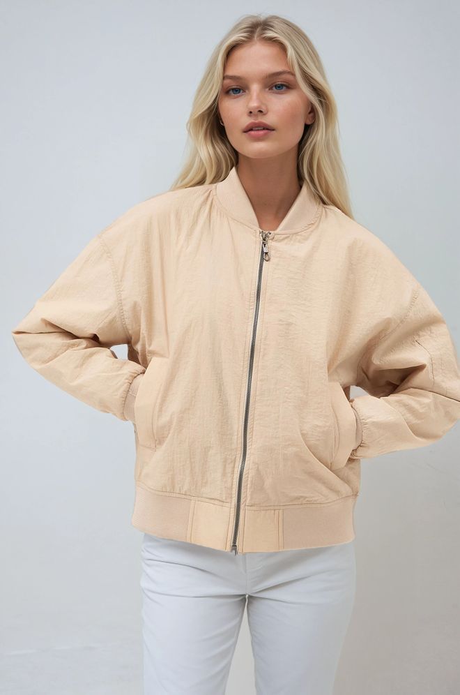 Sobe Istanbul سترة بومبر بظهر مطبوع ملابس بالجملة غير رسمي