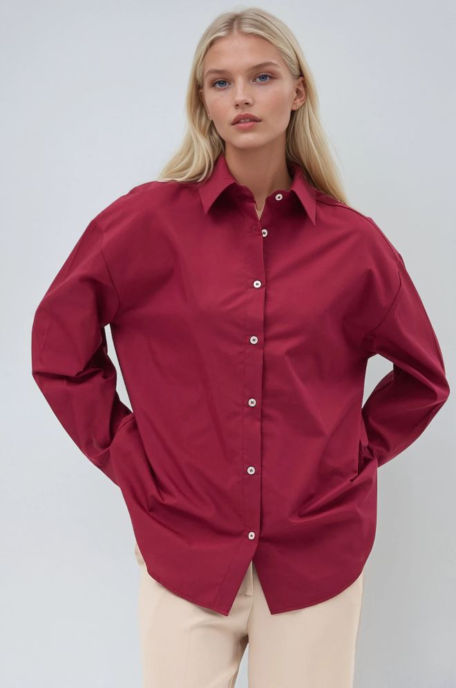 Sobe Istanbul قميص بوبلين كلاسيكي كبير الحجم ملابس بالجملة غير رسمي