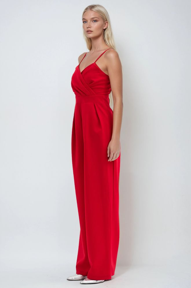 Sobe Istanbul Red Slim Fit Sleeveless Cami Jumpsuit Wholesale Clothing 1