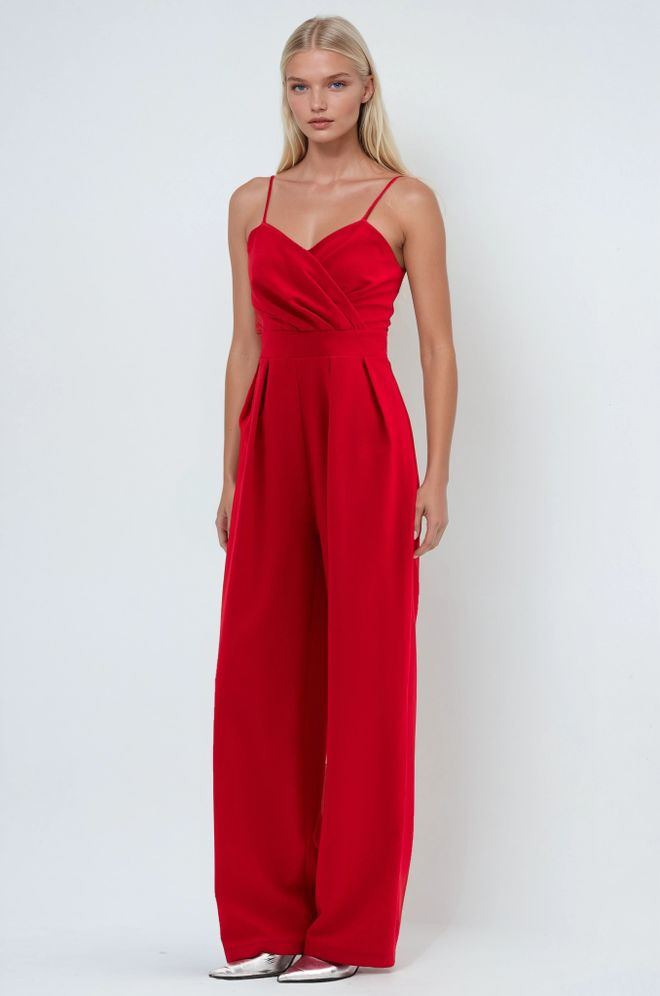 Sobe Istanbul Red Slim Fit Sleeveless Cami Jumpsuit Wholesale Clothing Spring