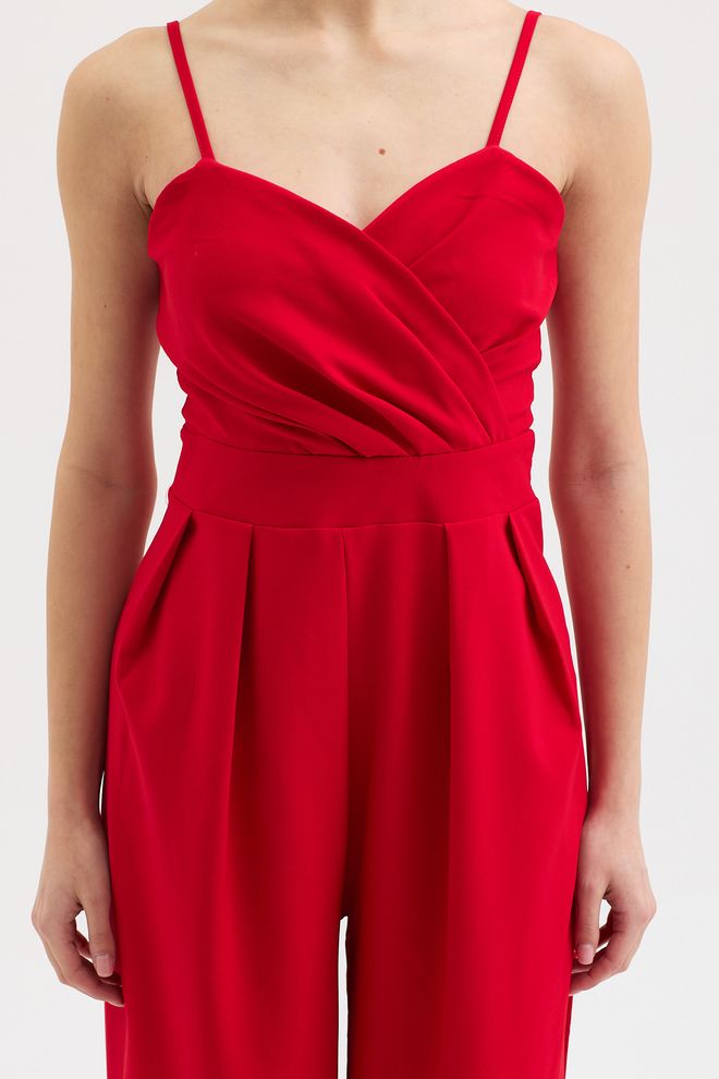 Sobe Istanbul Red Slim Fit Sleeveless Cami Jumpsuit Wholesale Clothing 5