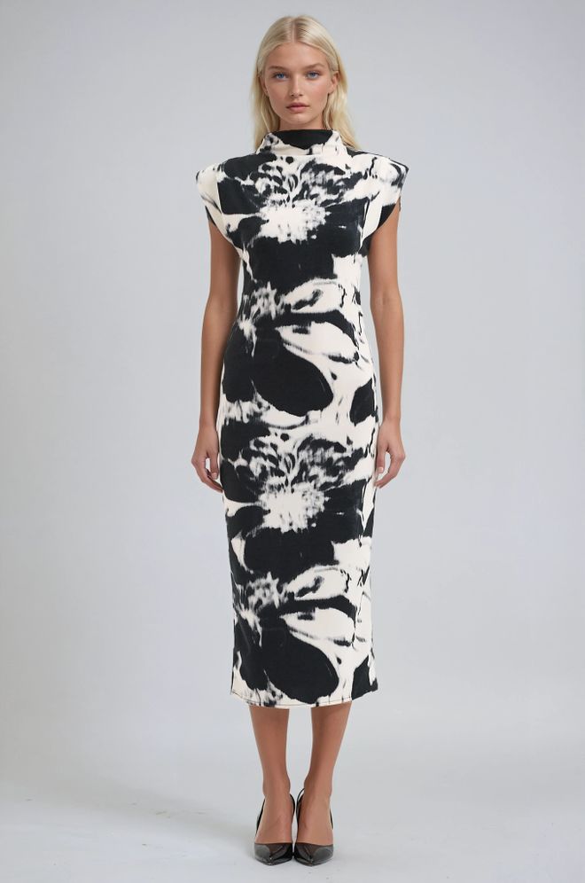 Sobe Istanbul Черное Элегантное Платье оболочка С Рукавами «кепками» Тай дай Оптовая продажа одежды Повседневный