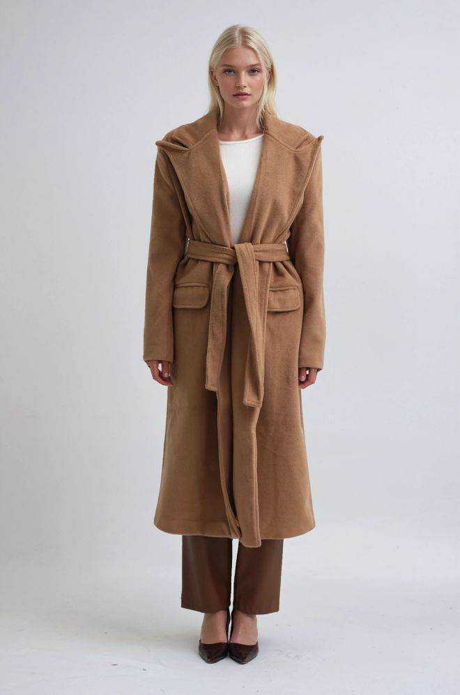 Sobe Istanbul Κομψό Καφέ Σακάκι Με Γιακά Με Εγκοπή Και Τσέπες Με Πτερύγιο Χονδρικό εμπόριο ενδυμάτων Casual