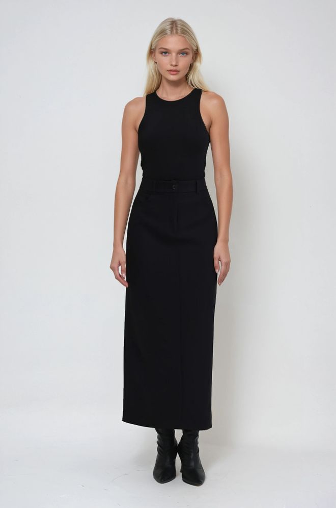 Sobe Istanbul Elegantná Čierna Puzdrová Maxi Sukňa Veľkoobchod s oblečením Neformálny