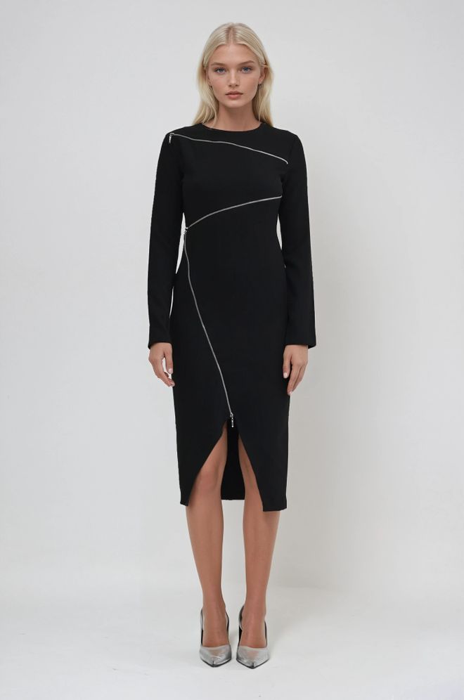 Sobe Istanbul Элегантное Черное Платье футляр С Длинными Рукавами Оптовая продажа одежды Сексуальный