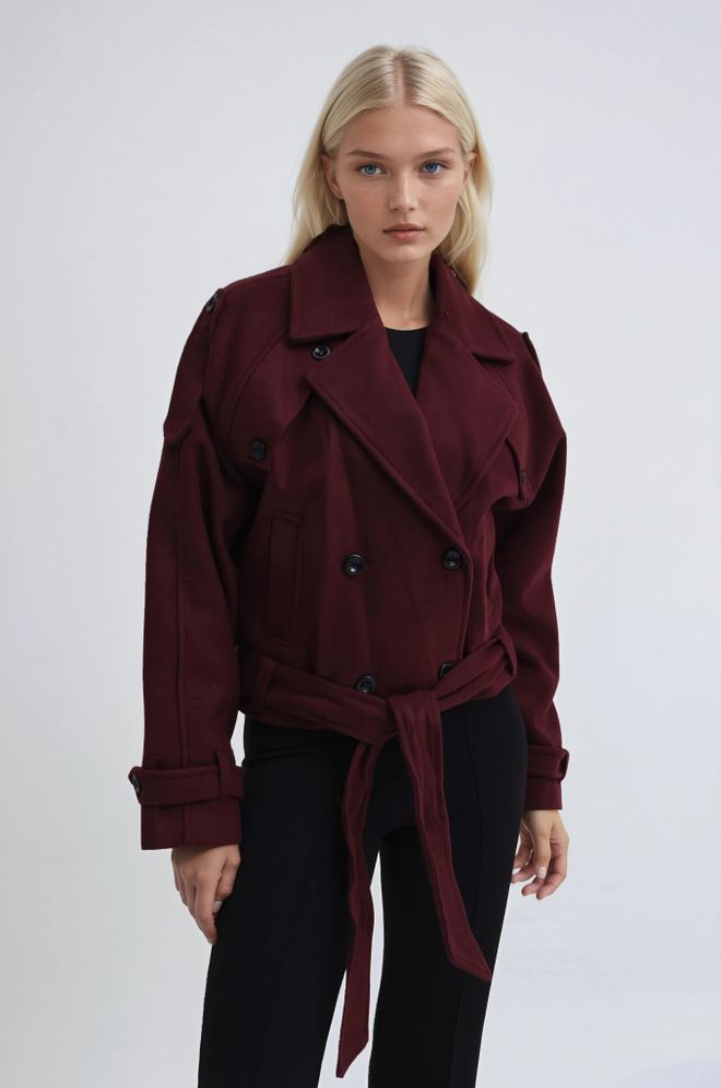 Sobe Istanbul Μπορντό Διπλό Breasted Μεγάλα Μεγέθη Σακάκι Χονδρικό εμπόριο ενδυμάτων Casual