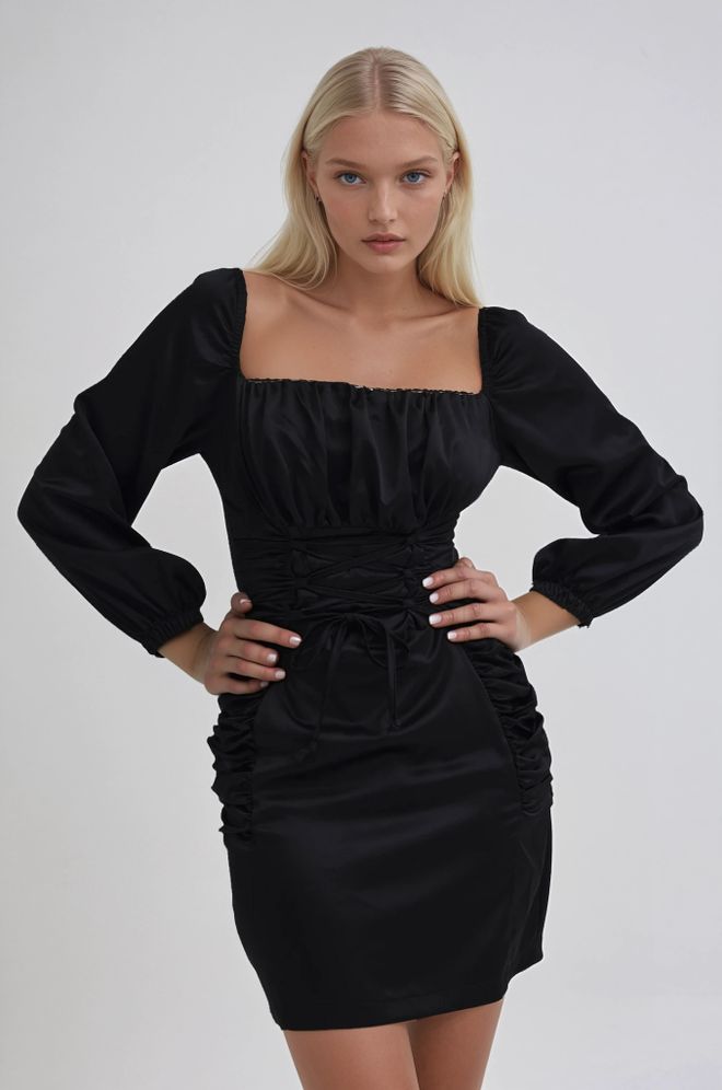 Sobe Istanbul Черное Сексуальное Элегантное Облегающее Мини Платье Оптовая продажа одежды Винтаж