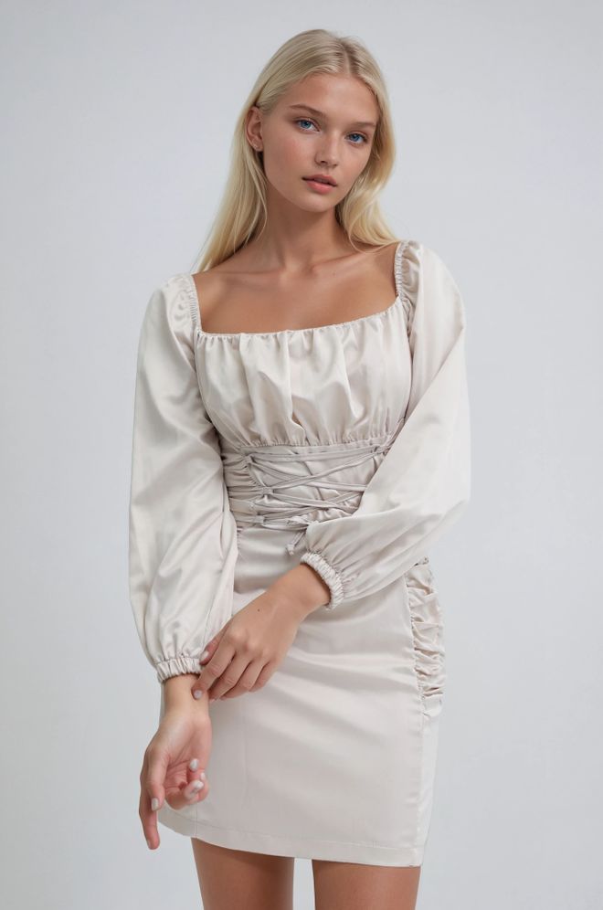 Sobe Istanbul Бежевое Элегантное Сексуальное Формальное Винтажное Платье Бодикон Оптовая продажа одежды Винтаж