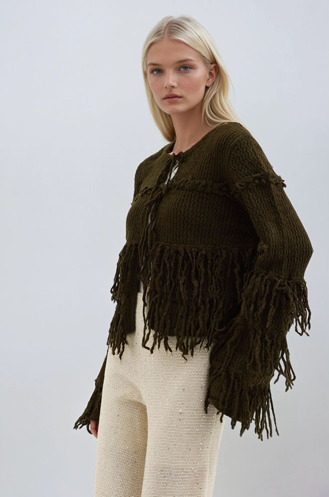 Sobe Istanbul Green Boho Casual Streetwear Cardigan Wholesale Clothing Spring