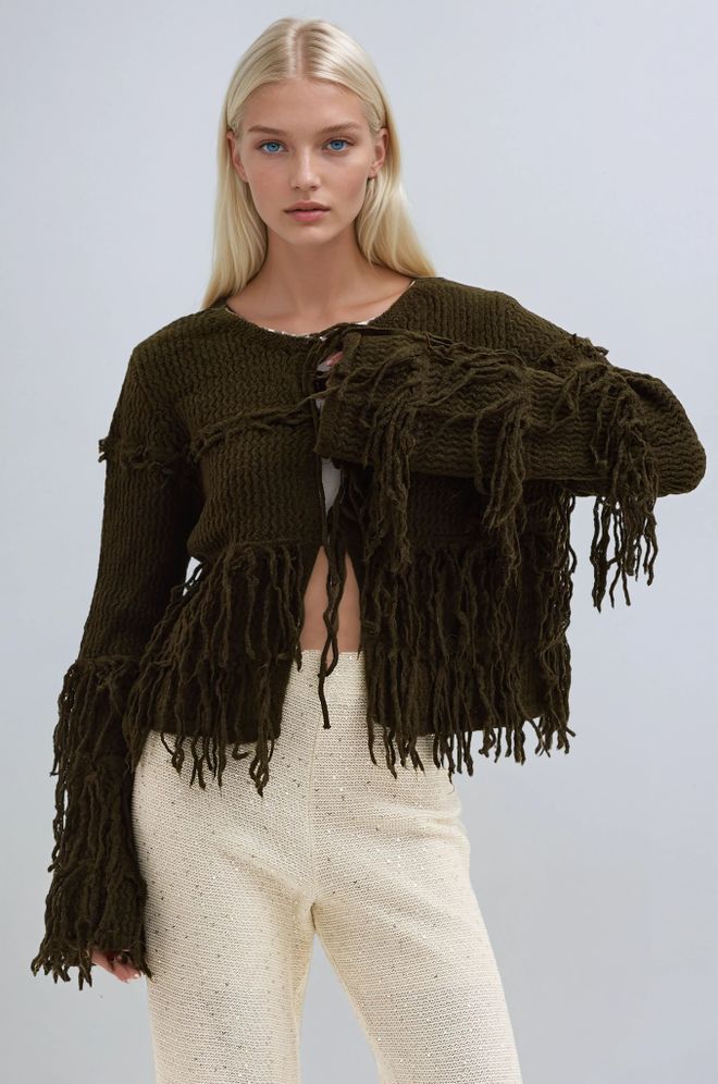 Sobe Istanbul Green Boho Casual Streetwear Cardigan Wholesale Clothing 1