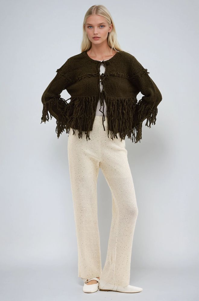 Sobe Istanbul Green Boho Casual Streetwear Cardigan Wholesale Clothing Lounge