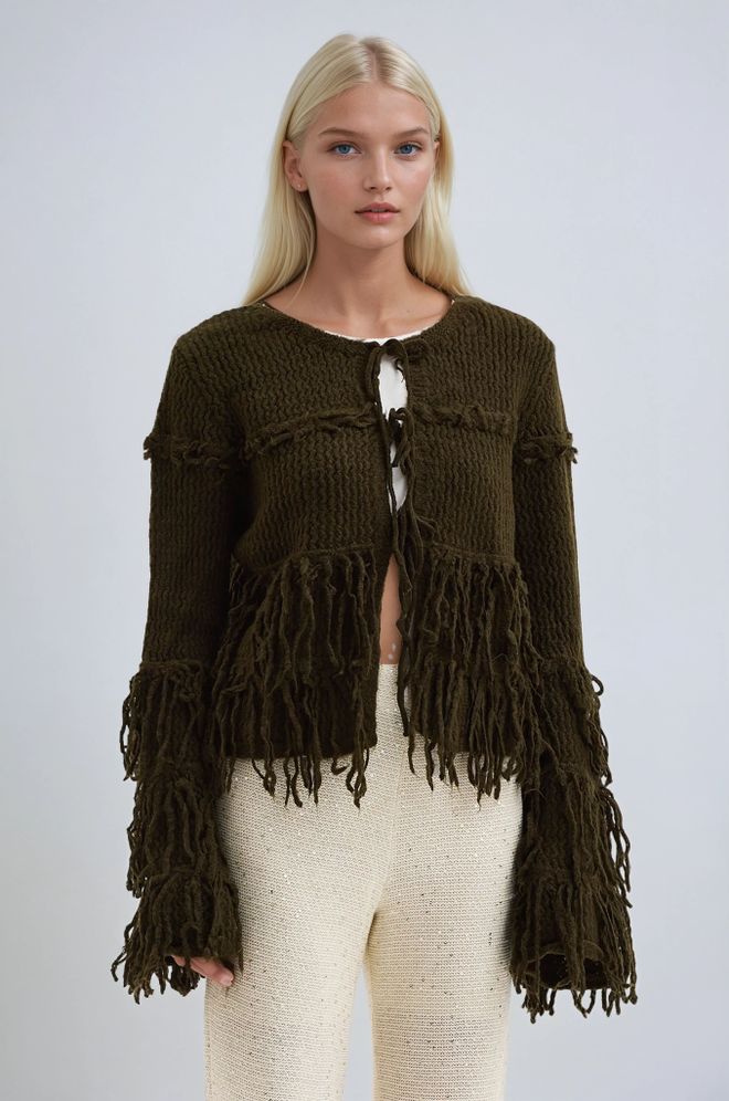 Sobe Istanbul Green Boho Casual Streetwear Cardigan Wholesale Clothing 5