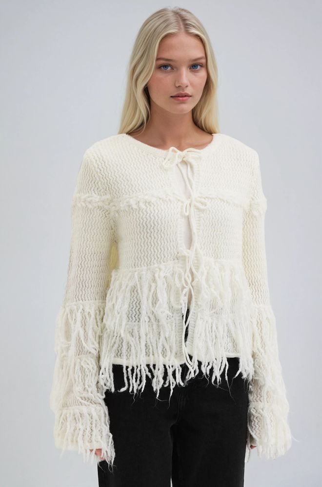 Sobe Istanbul White Boho Casual Vintage Cute Ethnic Retro Cardigan Wholesale Clothing Spring