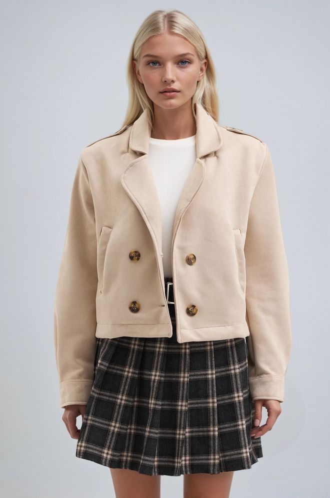 Sobe Istanbul Giacca Beige Blazer Monopetto Per Autunno E Primavera Abbigliamento all'ingrosso Casuale