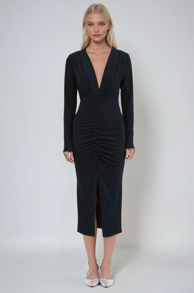 Sobe Istanbul Robe Noire Sexy Élégante Formelle Moulante Vêtements en gros Sexy