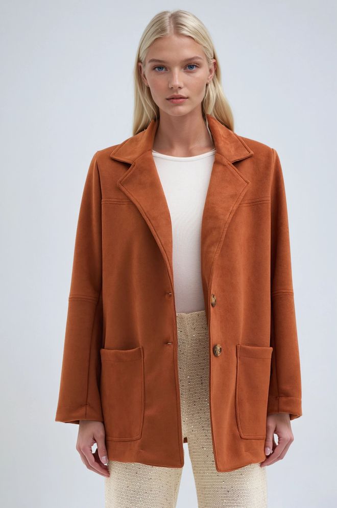 Sobe Istanbul Ruda Kasdienis Elegantiškas Vintažinis Retro Švarkas Didmeninė prekyba drabužiais Kokteilinė