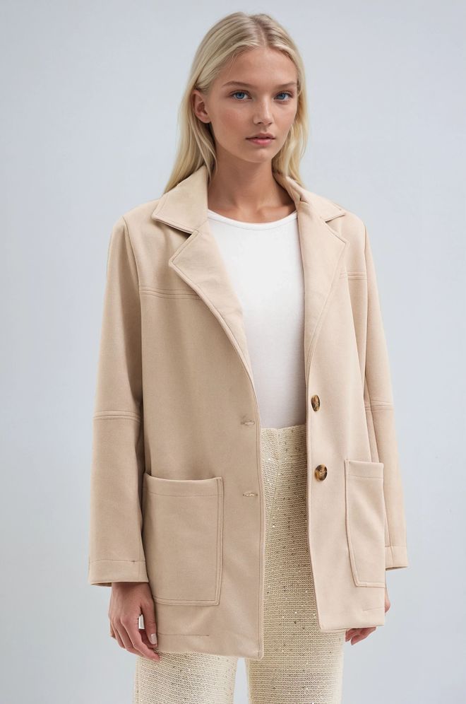 Sobe Istanbul Beige Jacket Single Breasted Blazer Wholesale Clothing Spring