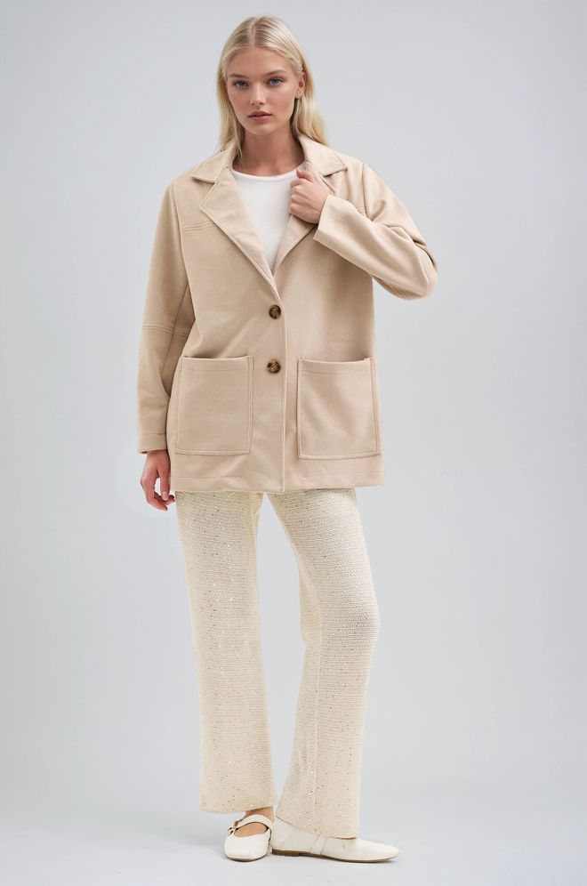 Sobe Istanbul Beige Jacket Single Breasted Blazer Wholesale Clothing 1