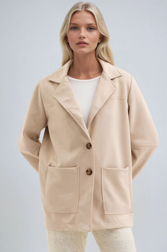 Sobe Istanbul Beige Jacket Single Breasted Blazer Wholesale Clothing Formal