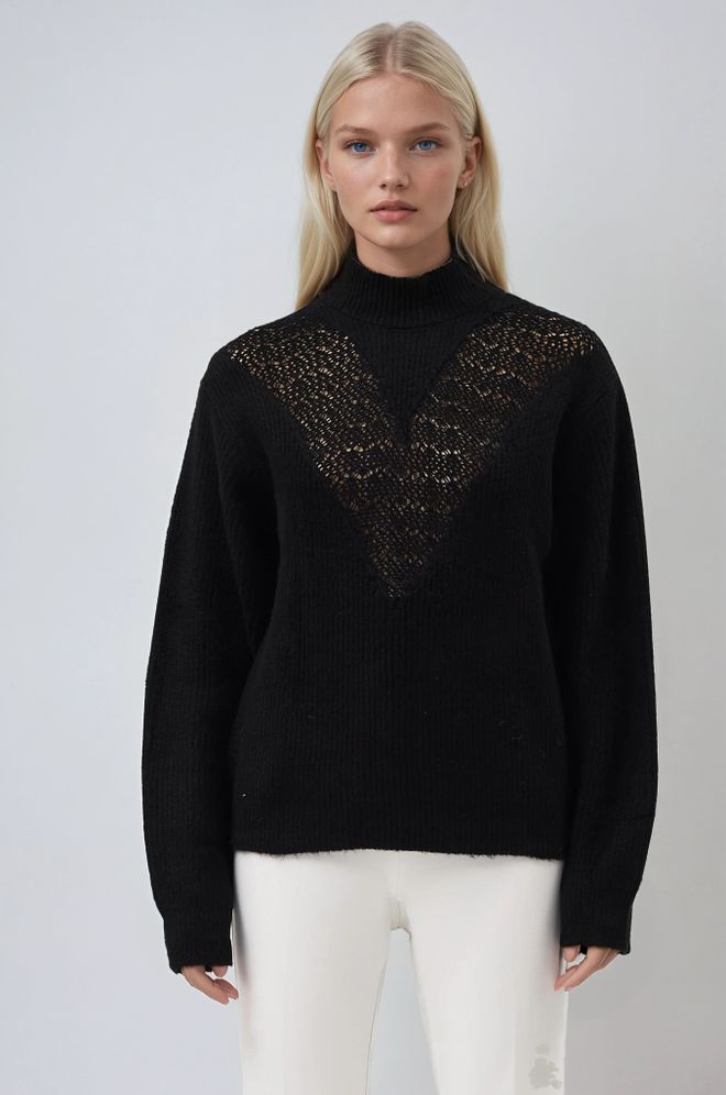 Sobe Istanbul Čierny Sexy Neformálny Streetwear Sveter Veľkoobchod s oblečením Neformálny