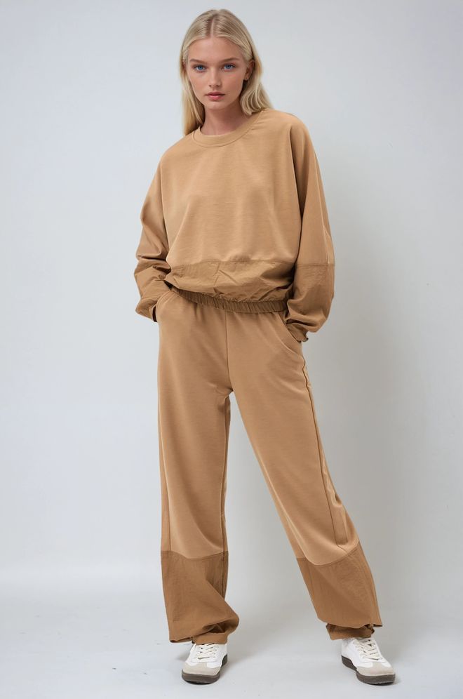 Sobe Istanbul Beige Sport Casual Jogger Set Wholesale Clothing Lounge