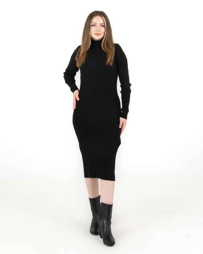 Sortie Collection Vestido Punto Negro Ropa al por mayor Casual