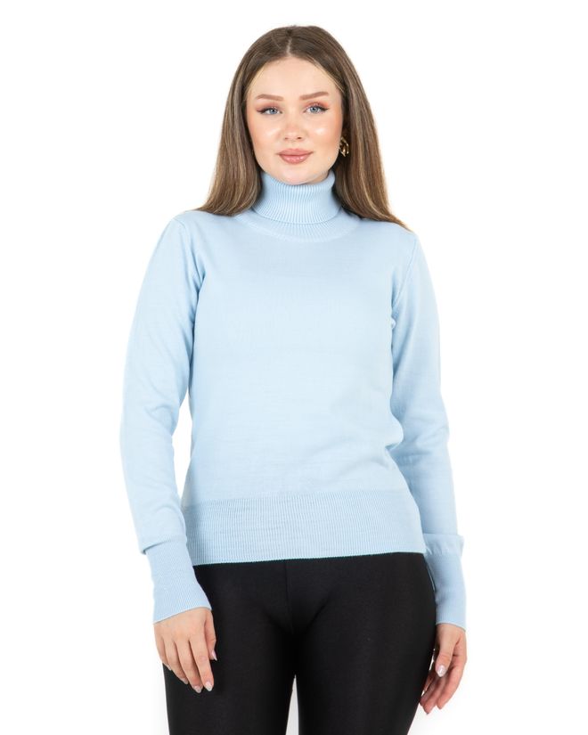 Sortie Collection الياقة المدورة الأساسية سترة زرقاء ملابس بالجملة غير رسمي