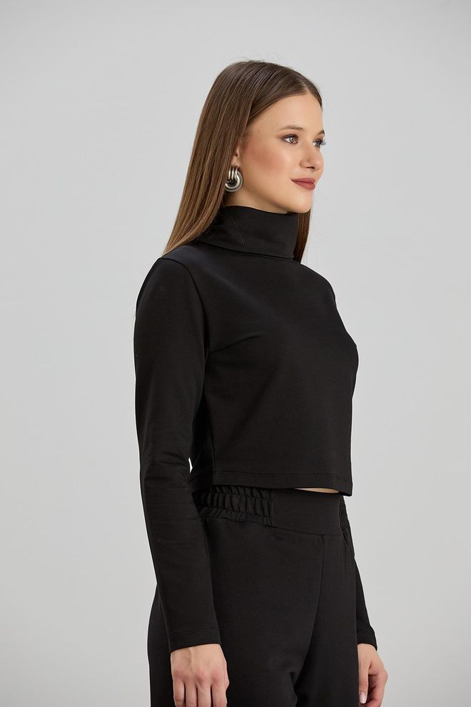 Sortie Collection Half Turtleneck Long Sleeve T shirt Black Wholesale Clothing Fall