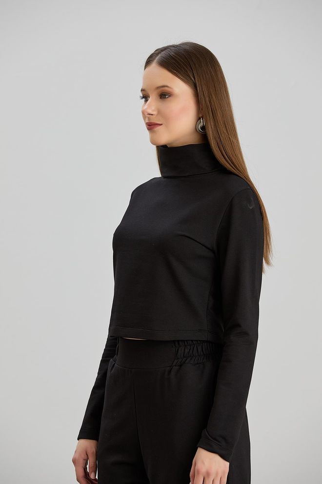 Sortie Collection Half Turtleneck Long Sleeve T shirt Black Wholesale Clothing Birthday