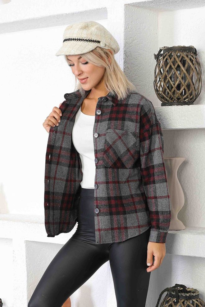 Sortie Collection Рубашка Базовой Модели Из Ткани Oduncu Дымчатая Оптовая продажа одежды Повседневный