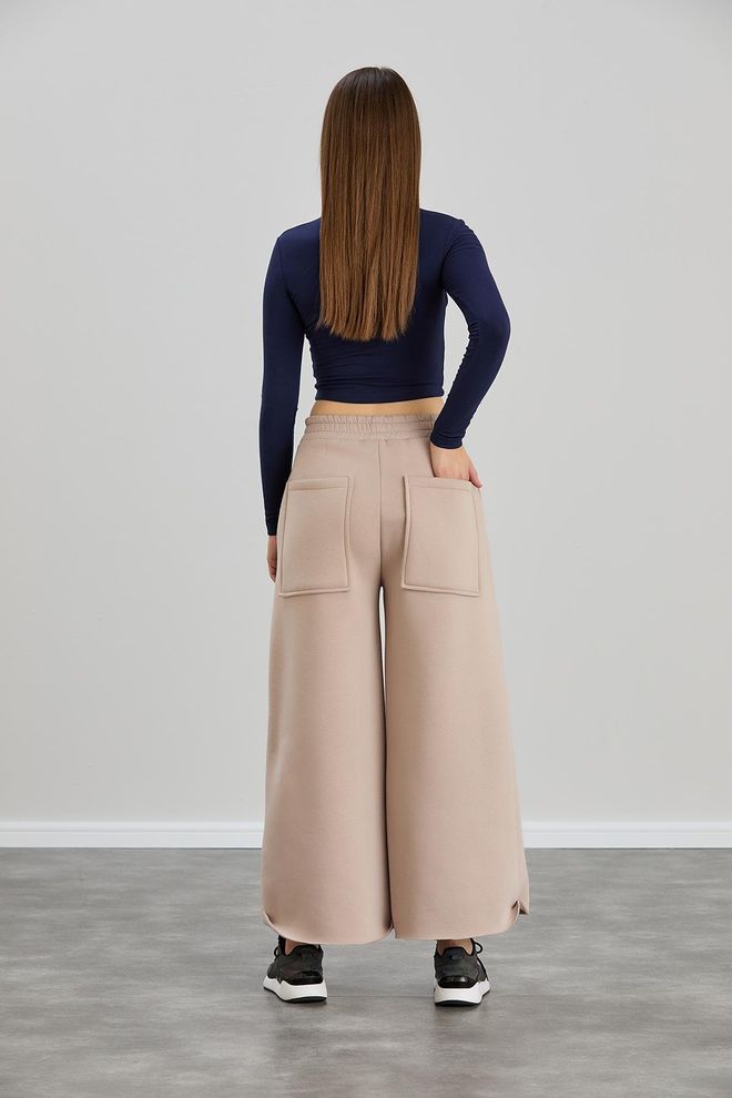 Sortie Collection Wide Leg Triple Yarn Sweatpants Mink Wholesale Clothing Fall