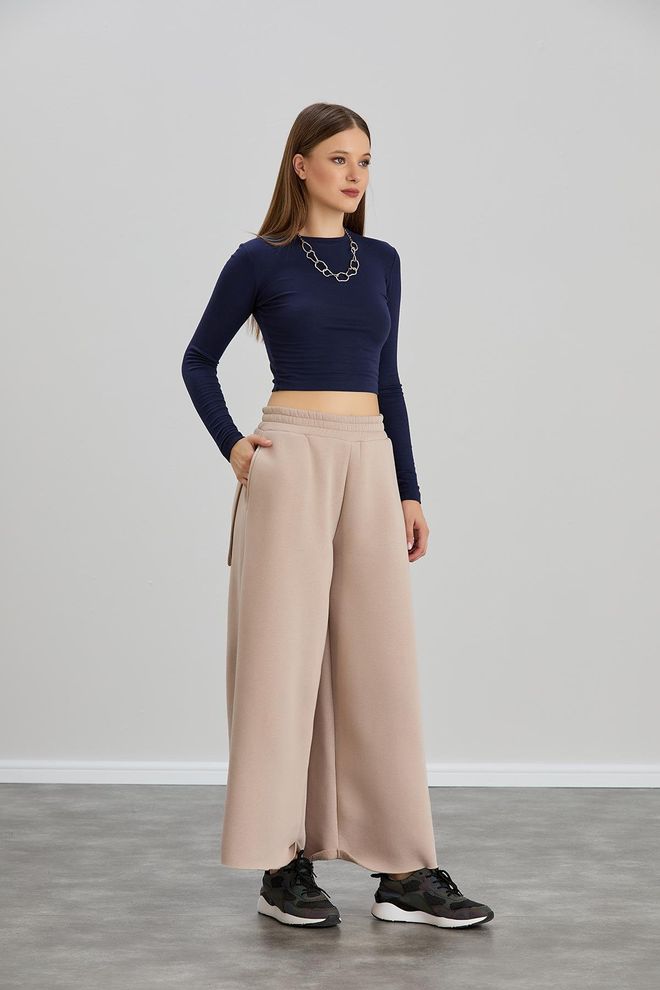 Sortie Collection Wide Leg Triple Yarn Sweatpants Mink Wholesale Clothing Gym