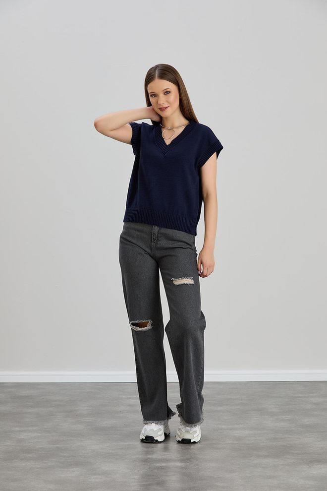 Sortie Collection Trui Marineblauw Groothandel Kleding Casual