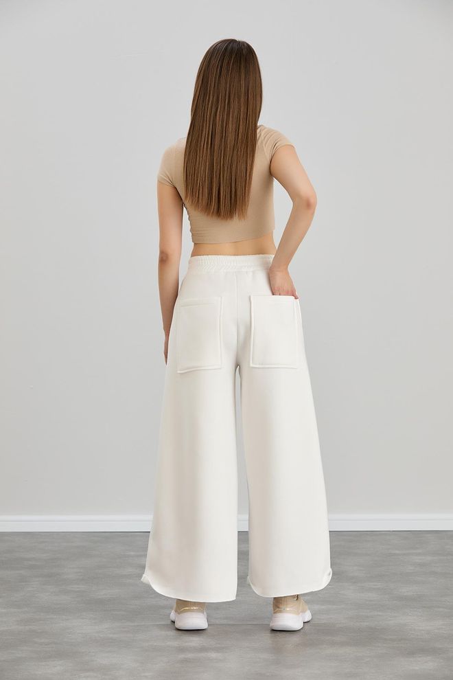 Sortie Collection Wide Leg Triple Yarn Sweatpants Ecru Wholesale Clothing Sport