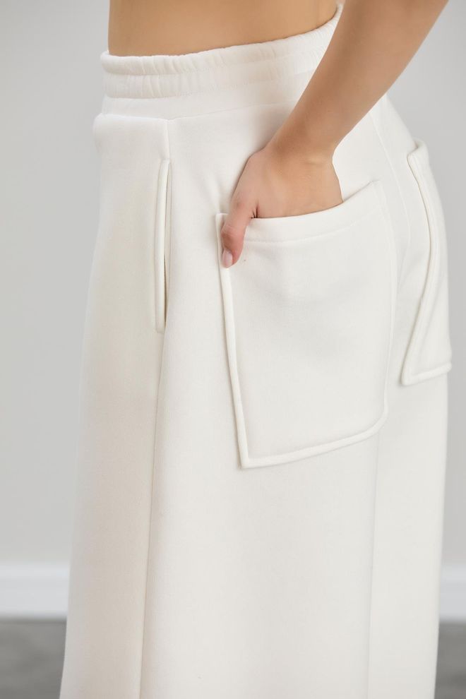 Sortie Collection Wide Leg Triple Yarn Sweatpants Ecru Wholesale Clothing Fall