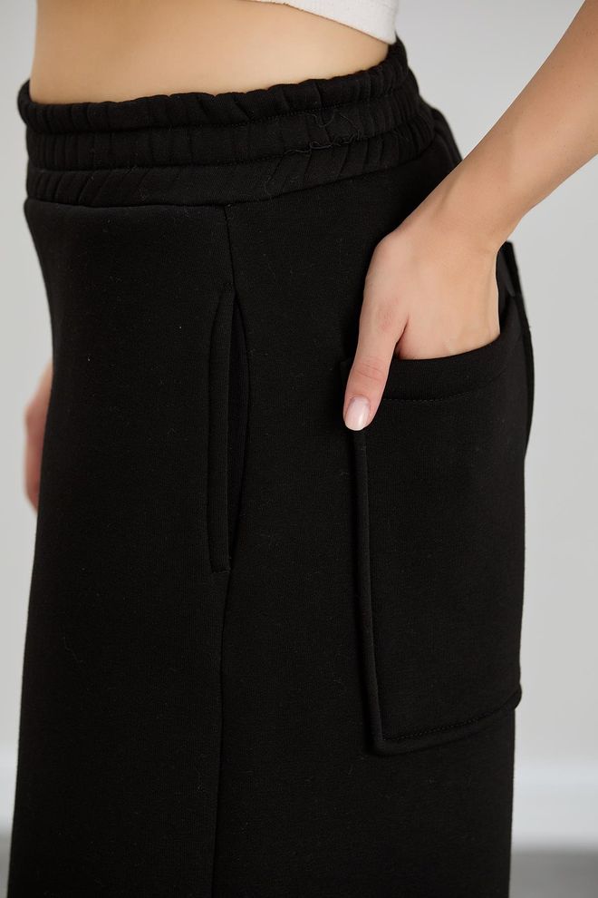 Sortie Collection Wide Leg Triple Yarn Sweatpants Black Wholesale Clothing Fall