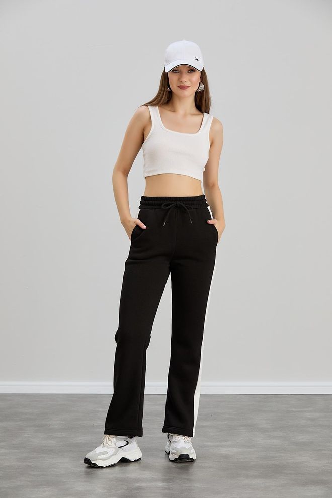 Sortie Collection Seitlich Eingesetzte Jogginghose In Schwarz Großhandelskleidung Sport