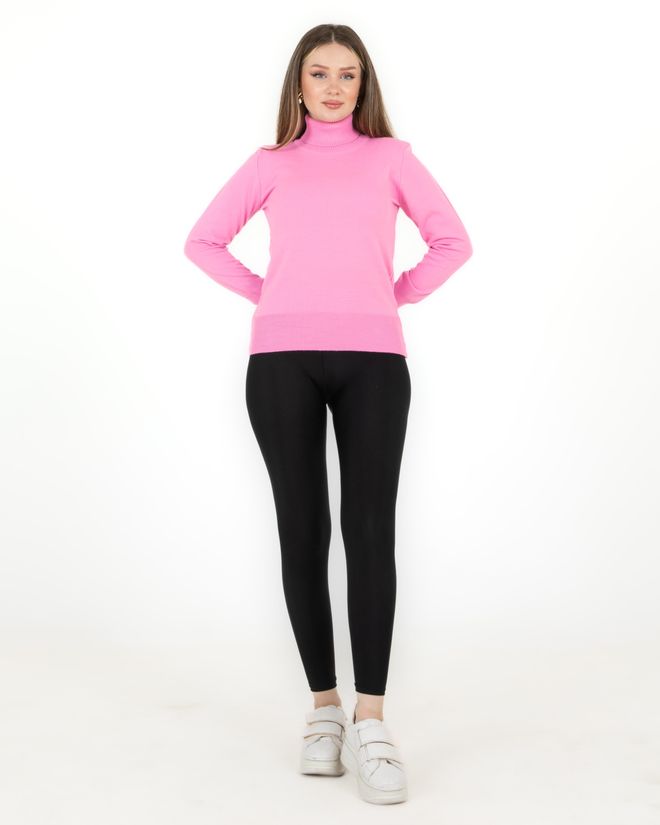 Sortie Collection Turtleneck Basic Sweater Pink Wholesale Clothing Casual