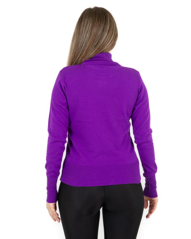 Sortie Collection Turtleneck Basic Sweater Purple Wholesale Clothing Fall